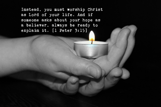 candle holding in hands